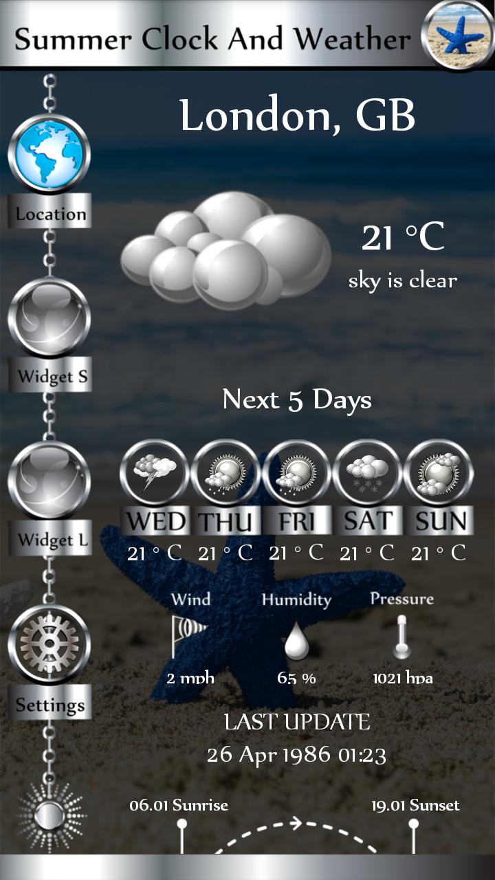 Summer Clock And Weather