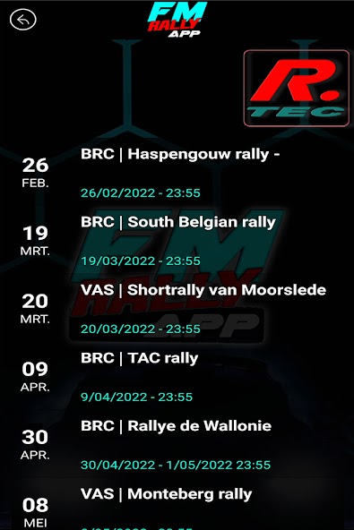 FM rally APP