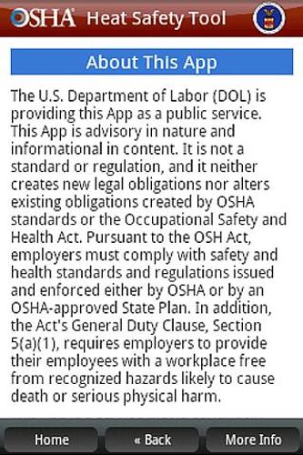 OSHA Heat Safety Tool